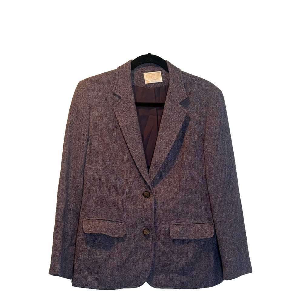 80's Vintage Pendleton Purple Tweed Blazer Size 10 Made in USA 100% Virgin Wool